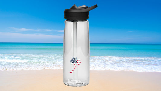 Stars and Stripes Red Beach Nation Palm Water Bottle